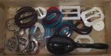 Large Assortment of Buckles and a Wooden Darning Egg