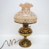 Bradley and Hubbard electrified oil lamp