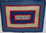 Red White and Blue Bi-Centennial Hand Hooked Rug