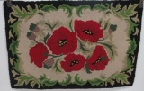 Hand Hooked Floral Rug Poppies