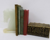 Book, Bookend and Trinket Box Lot, including Book by Hubbard (Roycroft)