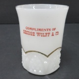 George Wolff & Co. Milk Glass Tumbler