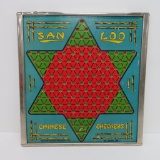 Metal Framed San Loo Chinese Checkers Board and Marble Holder