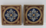 Two minton stove tiles