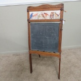 Valentine Glascock Oak Childs Chalkboard Rolling Easel