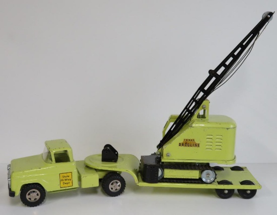 1959 Tonka dragline and truck and trailer