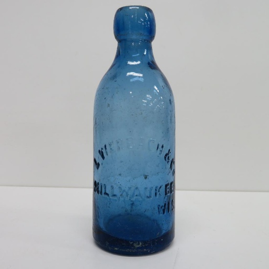 L. Werbach & Co. MIlwaukee Wisconsin blue Hutch bottle