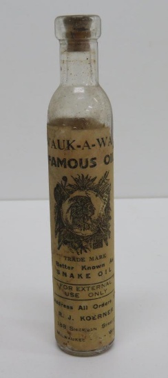 Antique Snakeoil bottle with original paper label