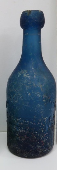 Hutchinson & Co. blue mineral water bottle Chicago