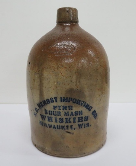 C Hermann & Co. Milwaukee Herbst Whiskey Jug