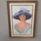 Pastel portrait of woman with hat by Harry G Fleischmann