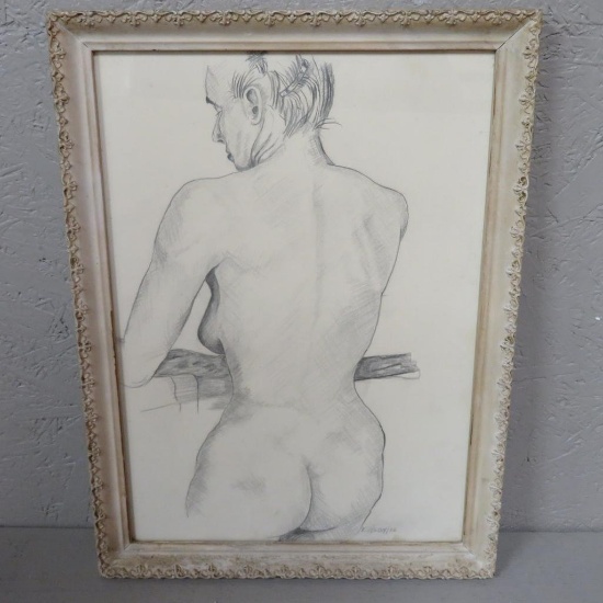 1952 Nude pencil drawing by Eugene Olson