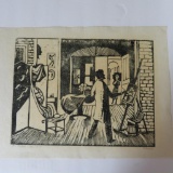 My Studio-Decatur lino cut by George Raab