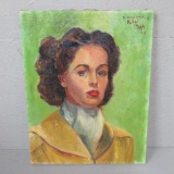 1948 signed oil painting portrait