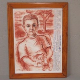 1954 Conte drawing by Sylvia Spicuzza