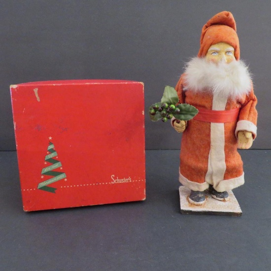 Vintage Santa Candy Container and Schuster Christmas Box