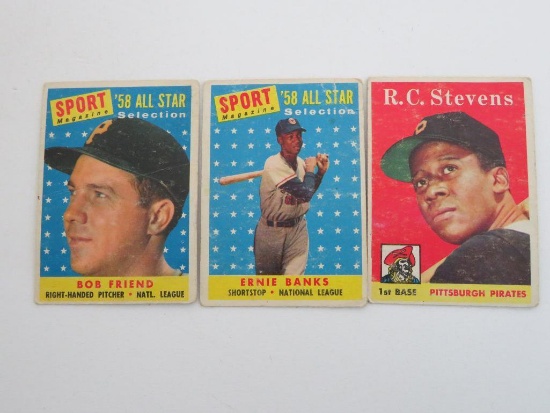 Three 1958 Topps baseball cards