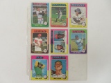 8 Topps Baseball Cards, 1975
