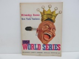 Milwaukee Braves vs New York Yankees 1957 World Series Program