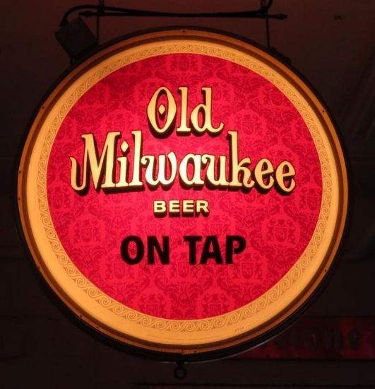Old Milwaukee large Lighted two sided sign