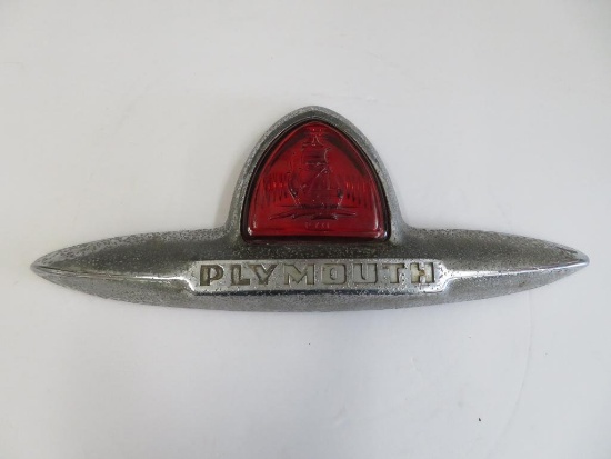 Vintage 1940's Plymouth Coupe trunkplate emblem
