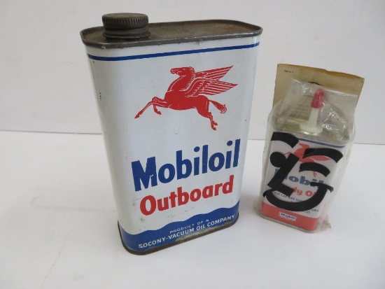 Mobil Oil cans, Outboard and Handy Oil