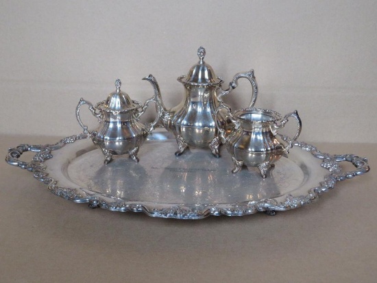 Lancaster Rose Tea Service and serving tray