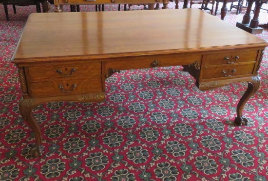 Beautiful quartersawn oak clawfoot partners desk