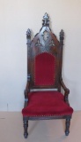 Baroque high back carved side chair