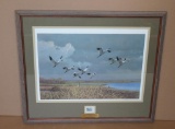 Whooping crane print and stamp by OJ Gromme