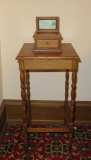 Oak Donation Box Table