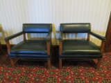 Two Nice Leather Side Chairs with nail head trim