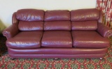 Woodmark Leather Pillow Back Sofa Couch