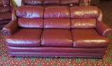 Woodmark Leather Pillow Back Sofa Couch
