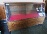 Oak Slant Front Display Case, lighted