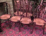 Set of Six early Walnut Finish Chairs 754-12