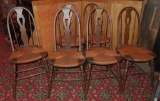 Set of Six early Walnut Finish Chairs 754-12