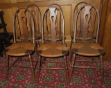 Set of Six early Walnut Finish Chairs 754-12