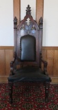Baroque high back carved side chair