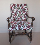 Floral Upholstered side chair