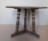 Oak Tri pedestal table by Feudal Oak Jamestown Lounge Co