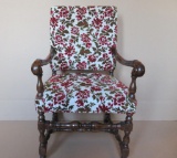 Floral upholstered side chair