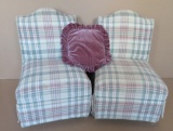 Two small upholstered side chairs