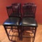 Four Slat back padded seat bar stools