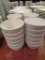 24 Carr China soup cups and saucers, white