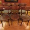 Six Oak Pub Chairs, round seat