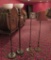 Four vintage metal floor lamps and parts