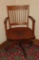 Vintage Rolling desk chair with needlepoint cushion