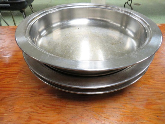 Three Round Stainless steel chafing dish inserts
