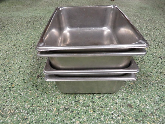 Four Stainless Steel Half Pans
